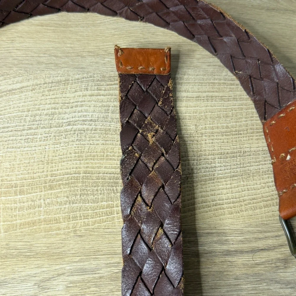 American Eagle Braided Belt Brown Boho Western‎ Vintage Distressed Hippie Large